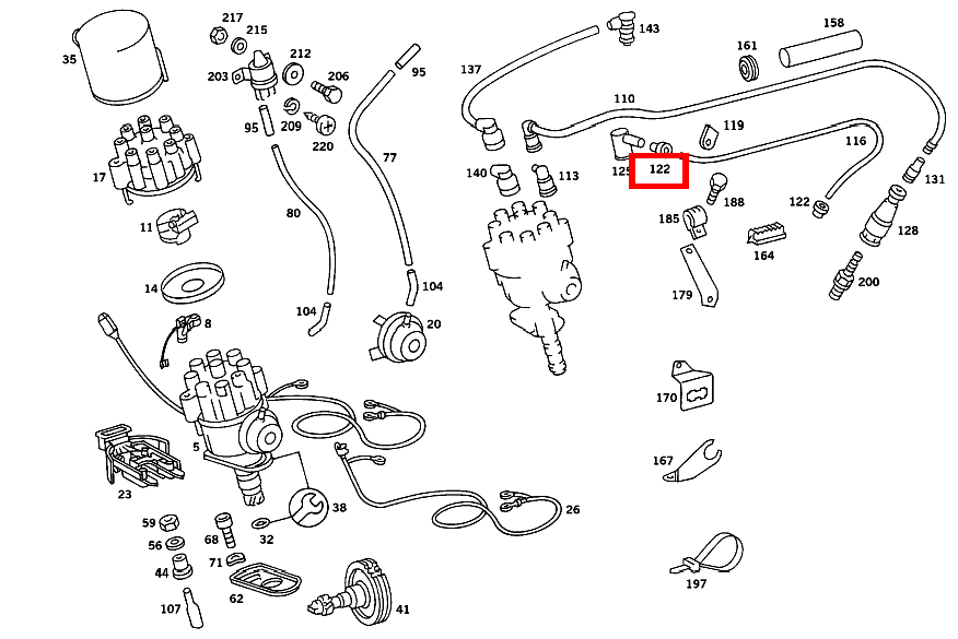 KABELVERSCHRAUBUNG ZUENDLEITUNG 280 SEL 4.5 108 KABELVERSCHRAUBUNG ZUENDLEITUNG 280 SEL 4.5 108