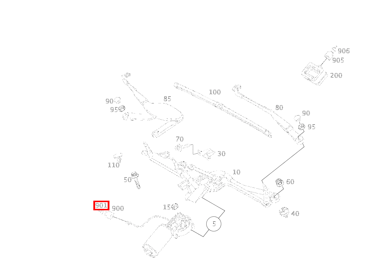 FEDERSTECKER WISCHERMOTOR M6/1; 0.5-1.0 MM2 SPT SL 65 AMG Roadster BCA 230