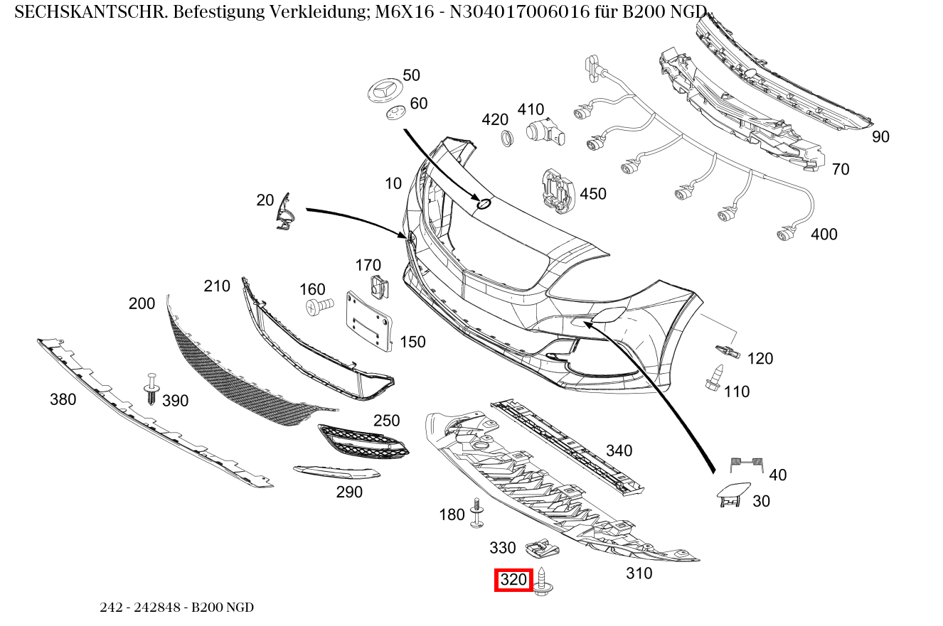 Sechskantschraube Befestigung Verkleidung; M6X16 B200 NGD 242 Sechskantschraube Befestigung Verkleidung; M6X16 B200 NGD 242