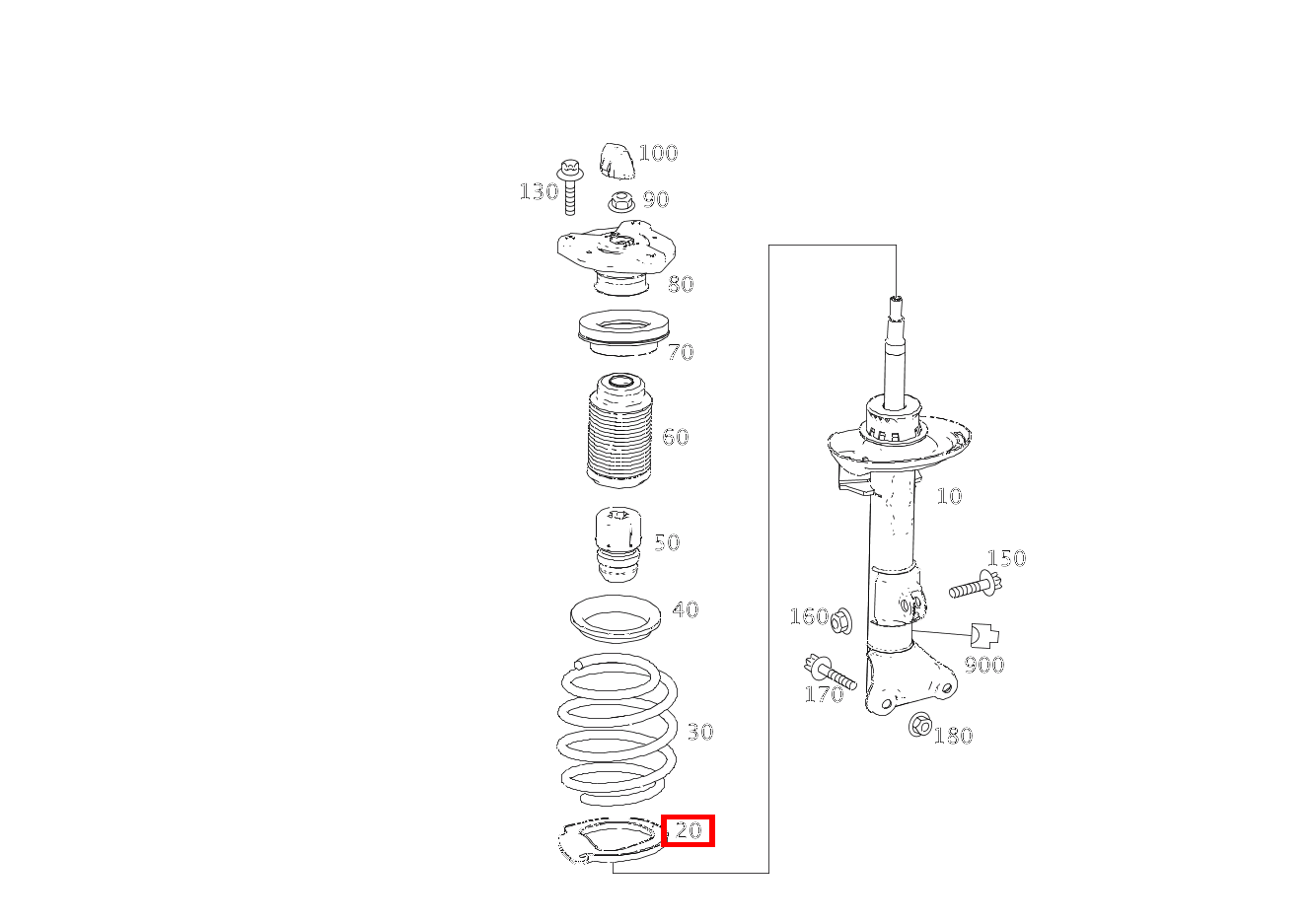Schraubenfederbeilage Unten links und rechts C 180 KOMPRESSOR T-Modell BlueEFFICIENCY 240