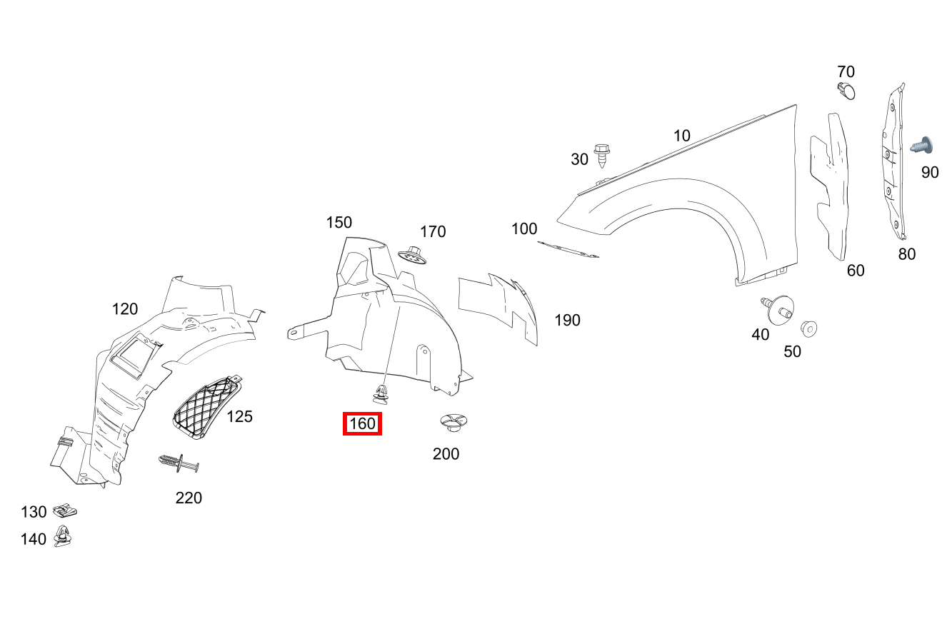 Verschluss ABDECKUNG AN ABDECKUNG E 500/550 CABR. 207
