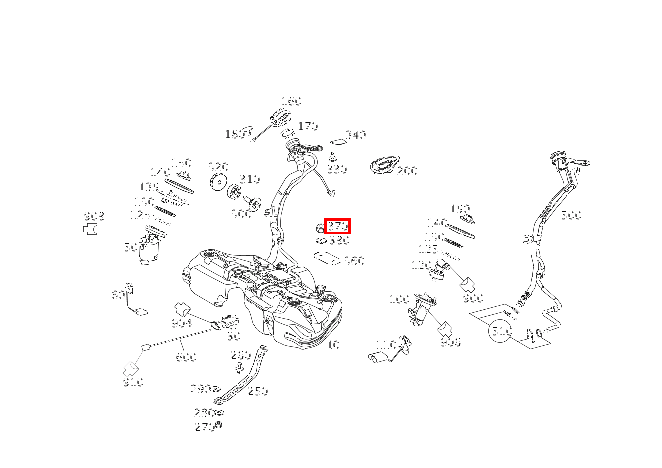 Sechskantmutter TANK AN KAROSSERIE; M8 E350CGI BE 207