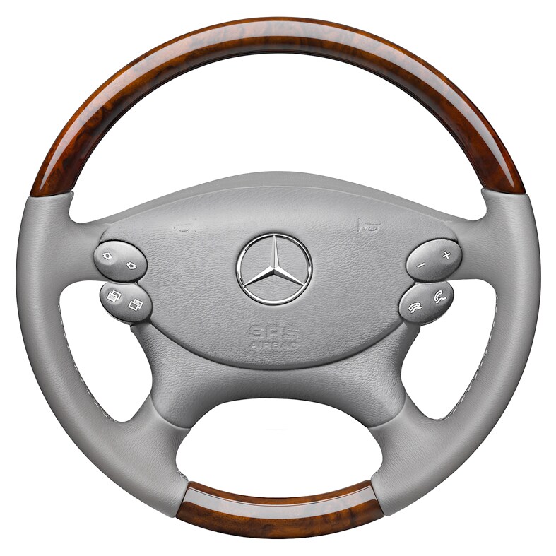 Holz-Leder-Lenkrad, Durchmesser 380 mm