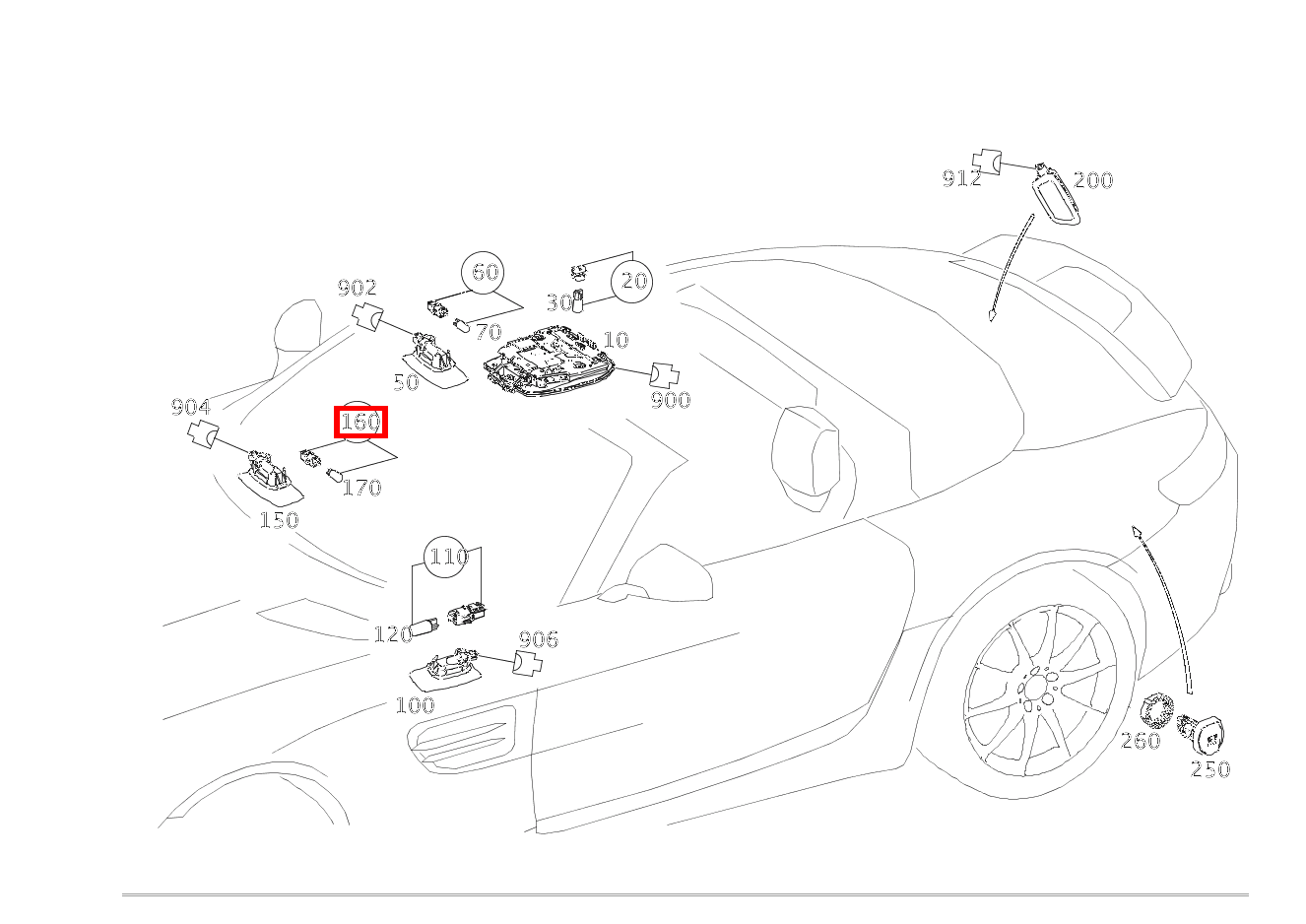 Lampenfassung MIT GLUEHLAMPE; 12V-5W Mercedes-AMG GT Roadster 190