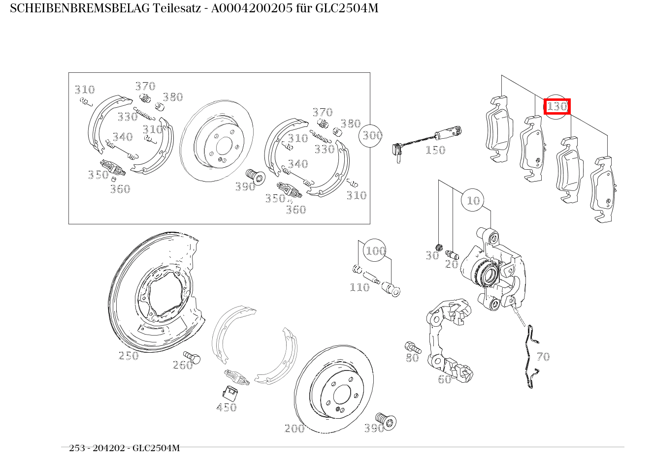 Scheibenbremsbelag Teilesatz GLC2504M 253