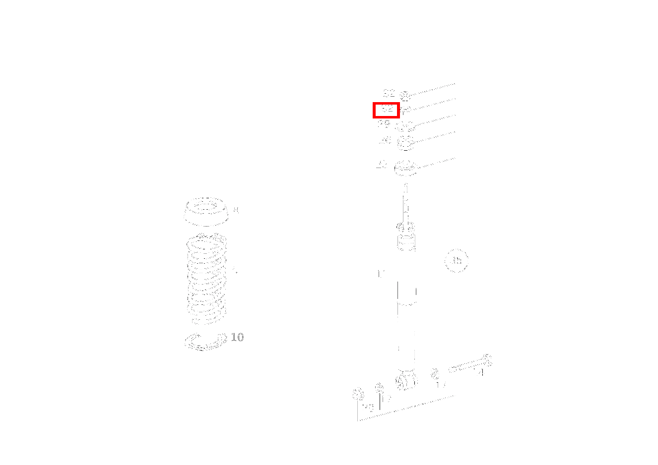 Sechskantmutter STOSSDAEMPFER AN RAHMEN M 10X1; M10X1 C 43 T AMG 202