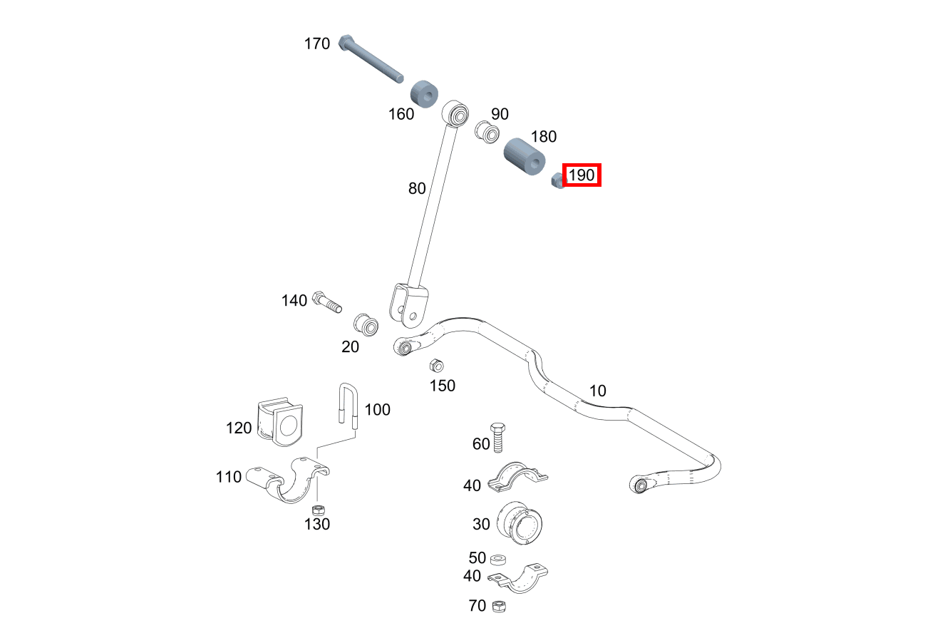Sechskantmutter Verbindungsstange an Rahmen; M12 G 300 CDI/4X4/3428 Lang 461
