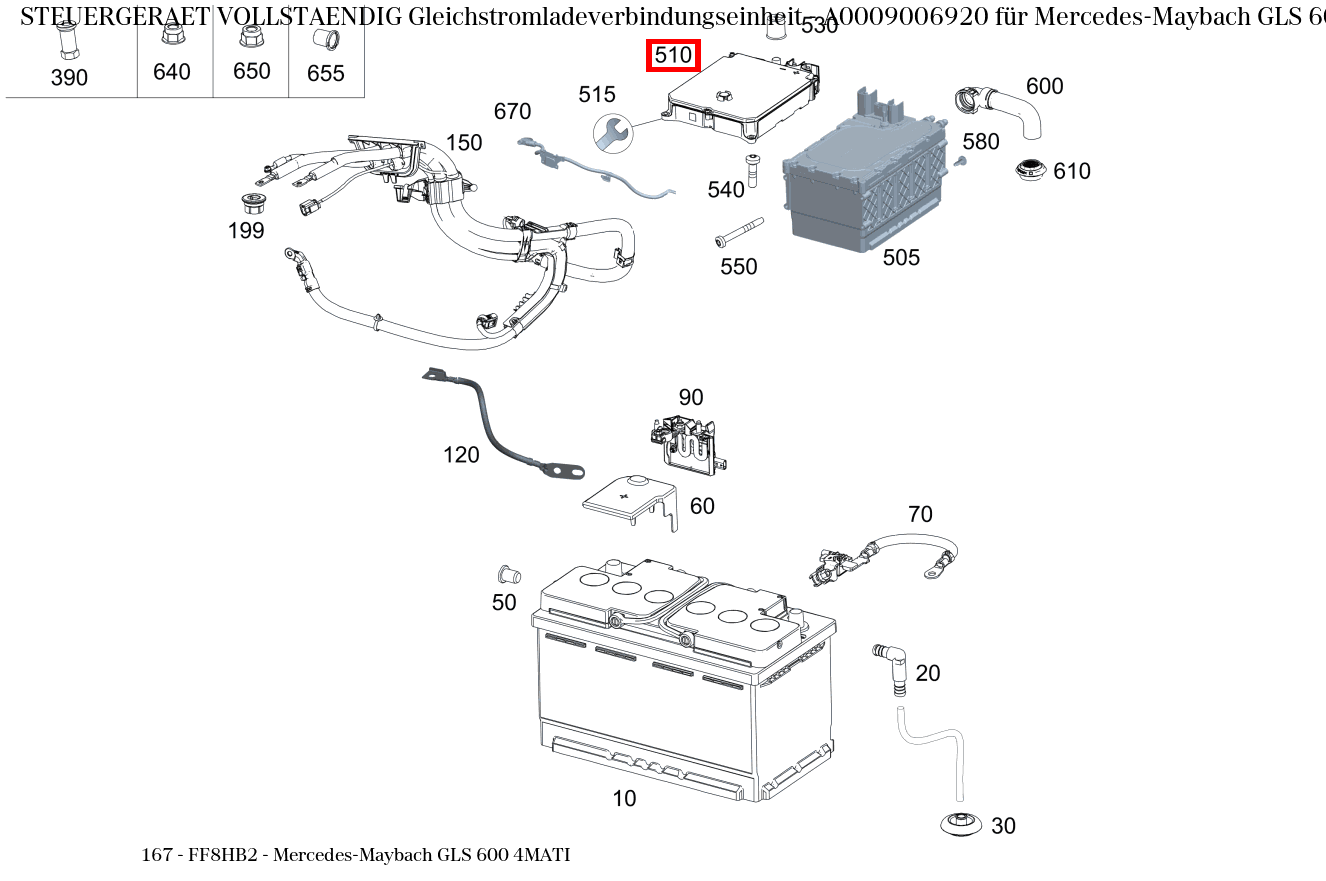 Steuergerät vollständig Gleichstromladeverbindungseinheit Mercedes-Maybach GLS 600 4MATI 167 Steuergerät vollständig Gleichstromladeverbindungseinheit Mercedes-Maybach GLS 600 4MATI 167