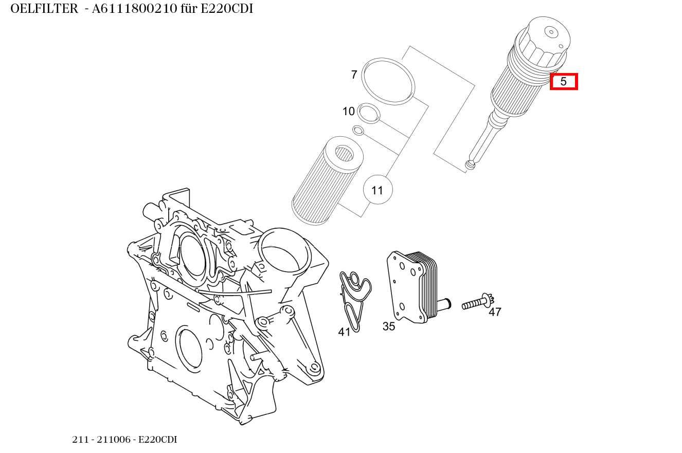Ölfilter E220CDI 211
