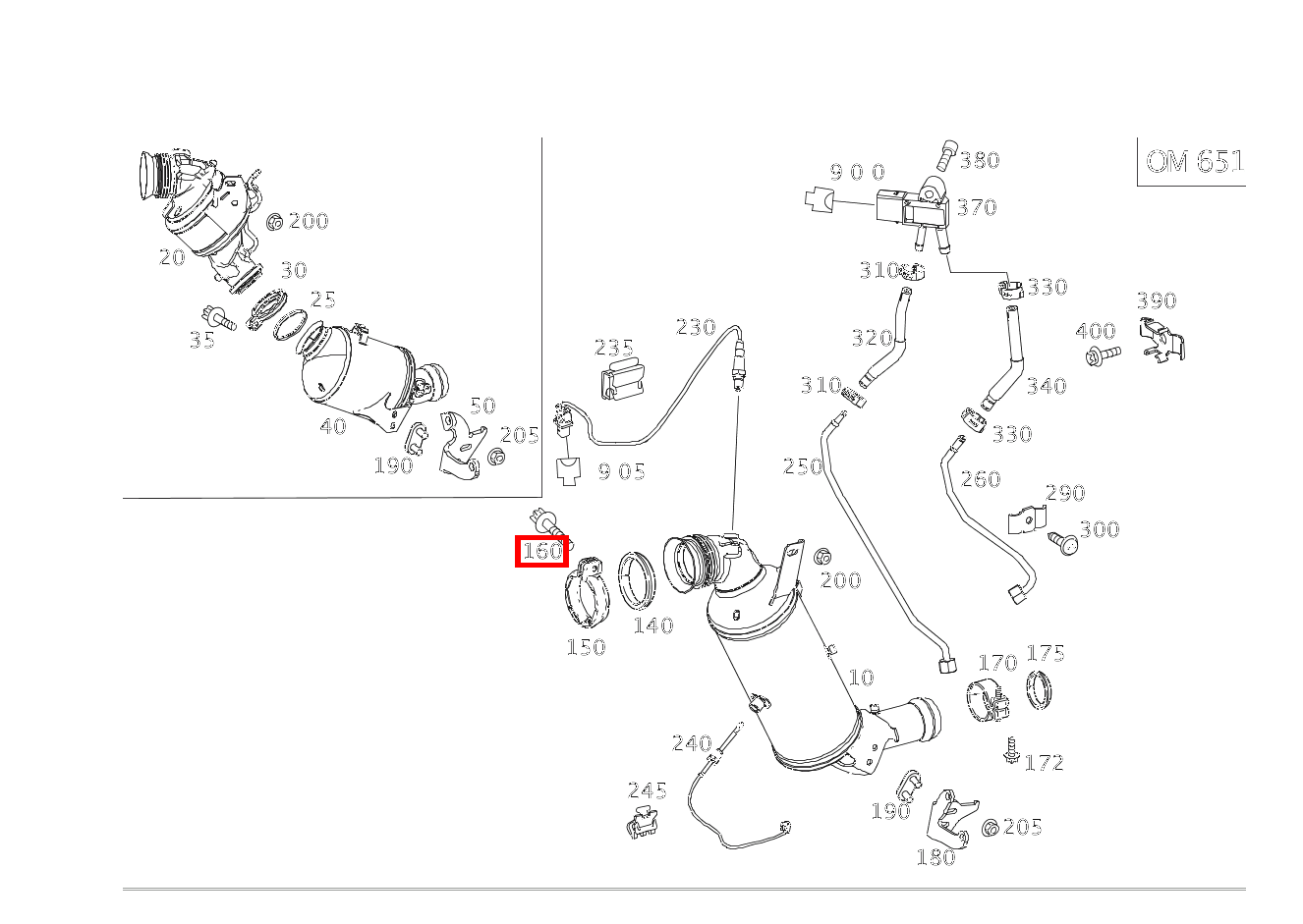 Sechsrundschraube ROHRSCHELLE AN ABGASTURBOLADER; M8X40 CLS 250 Shooting Brake BlueTEC 4MATIC 218