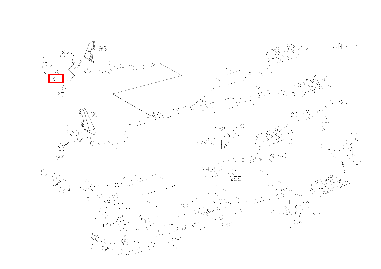 Sechsrundschraube VORKATALYSATOR AN TURBOLADER; M8X40 S 400 L CDI 220