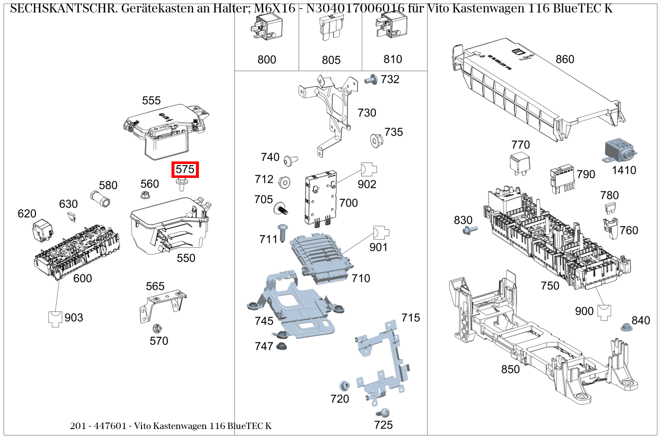 Sechskantschraube Gerätekasten an Halter; M6X16 Vito Kastenwagen 116 BlueTEC K 201 Sechskantschraube Gerätekasten an Halter; M6X16 Vito Kastenwagen 116 BlueTEC K 201