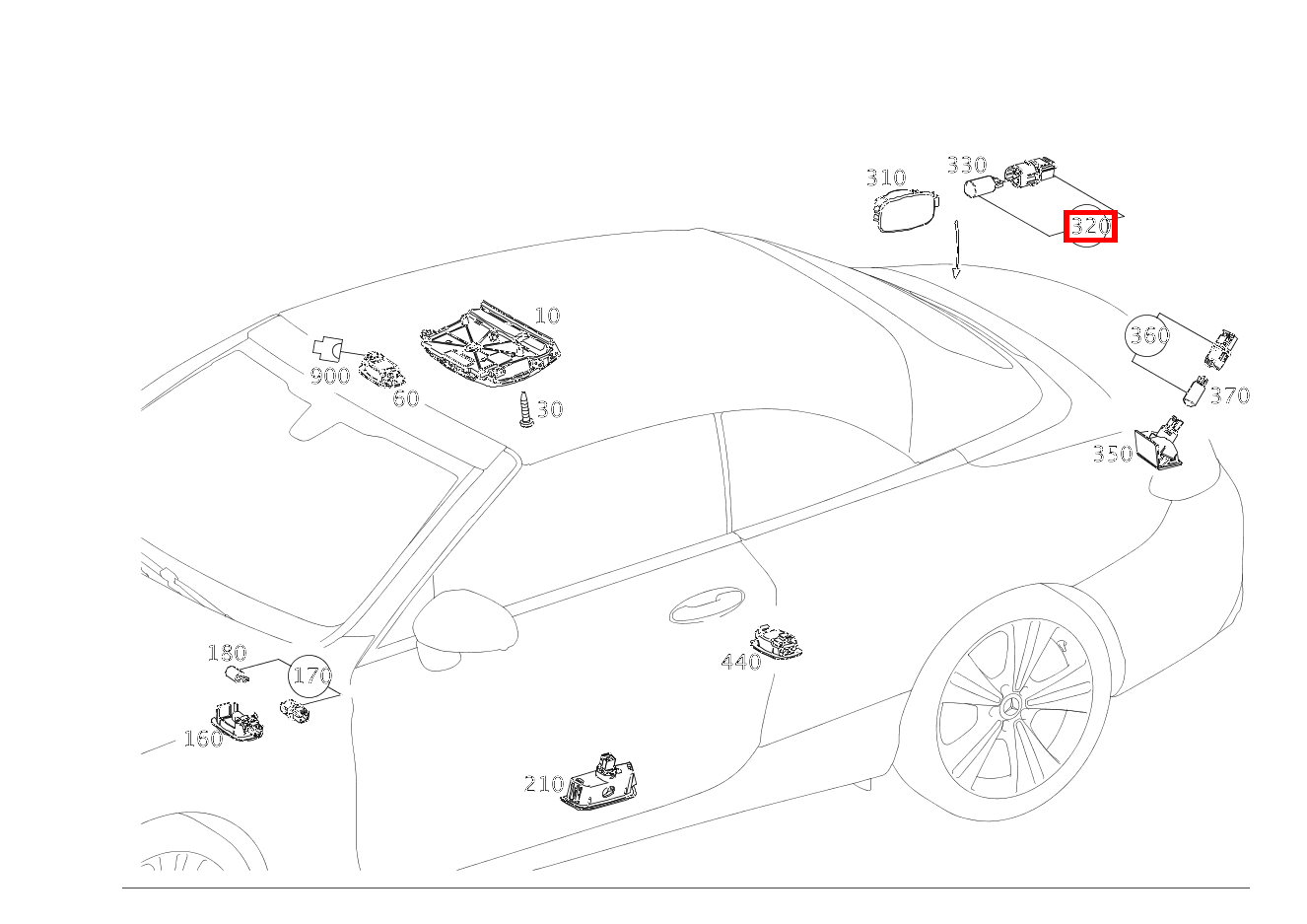 Lampenfassung Mit Glühlampe; 12V-5W Mercedes-AMG C 63 S Cabriolet 205