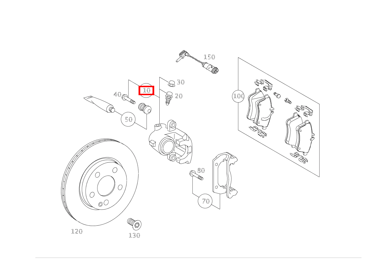 Teilesatz Bremssattel LINKS A 160 BlueEFFICIENCY Limousine 205 Teilesatz Bremssattel LINKS A 160 BlueEFFICIENCY Limousine 205