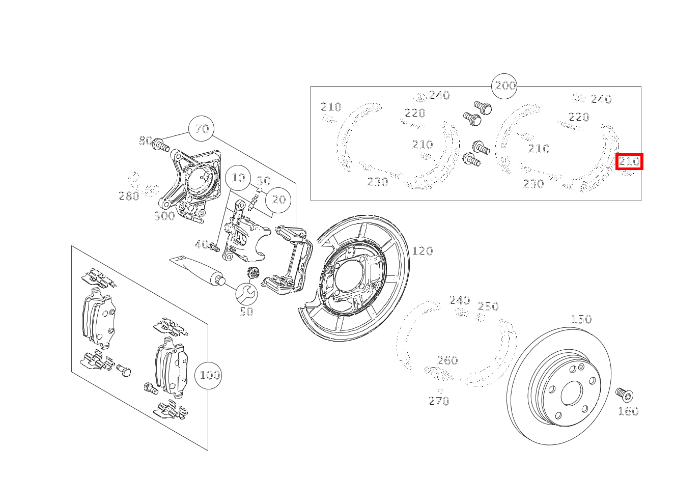 Zugfeder BREMSBACKEN AN ABDECKBLECH A 200 TURBO COUPE 169