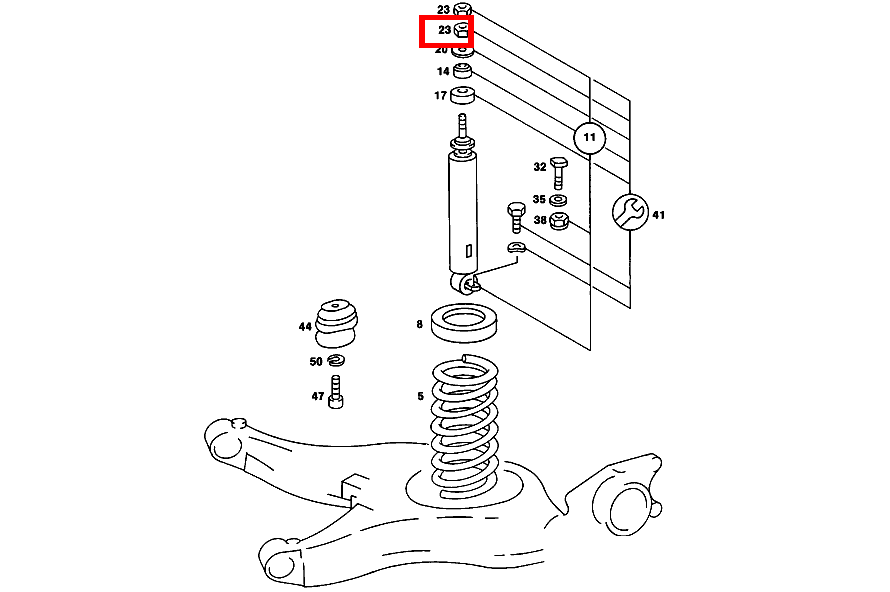 Sechskantmutter STOSSDAEMPFER AN RAHMEN; M10X1 560 SL 107