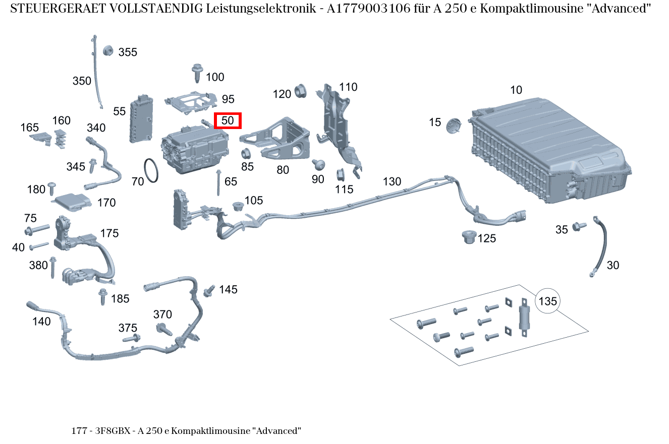Steuergerät vollständig Leistungselektronik A 250 e Kompaktlimousine "Advanced" 177 Steuergerät vollständig Leistungselektronik A 250 e Kompaktlimousine "Advanced" 177