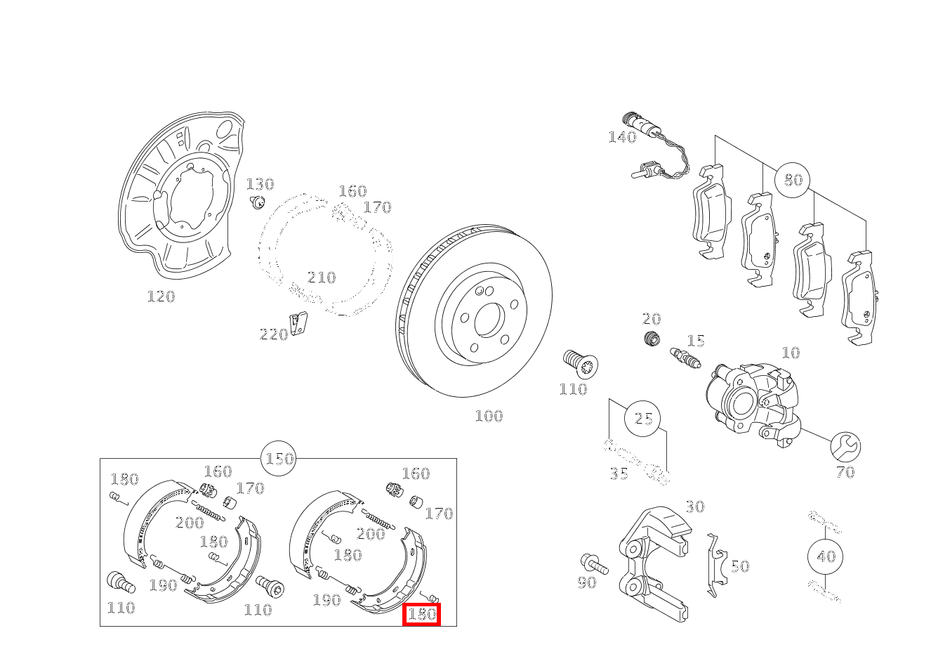 Feder BREMSBACKEN AN ABDECKBLECH S350BT L 4M 221