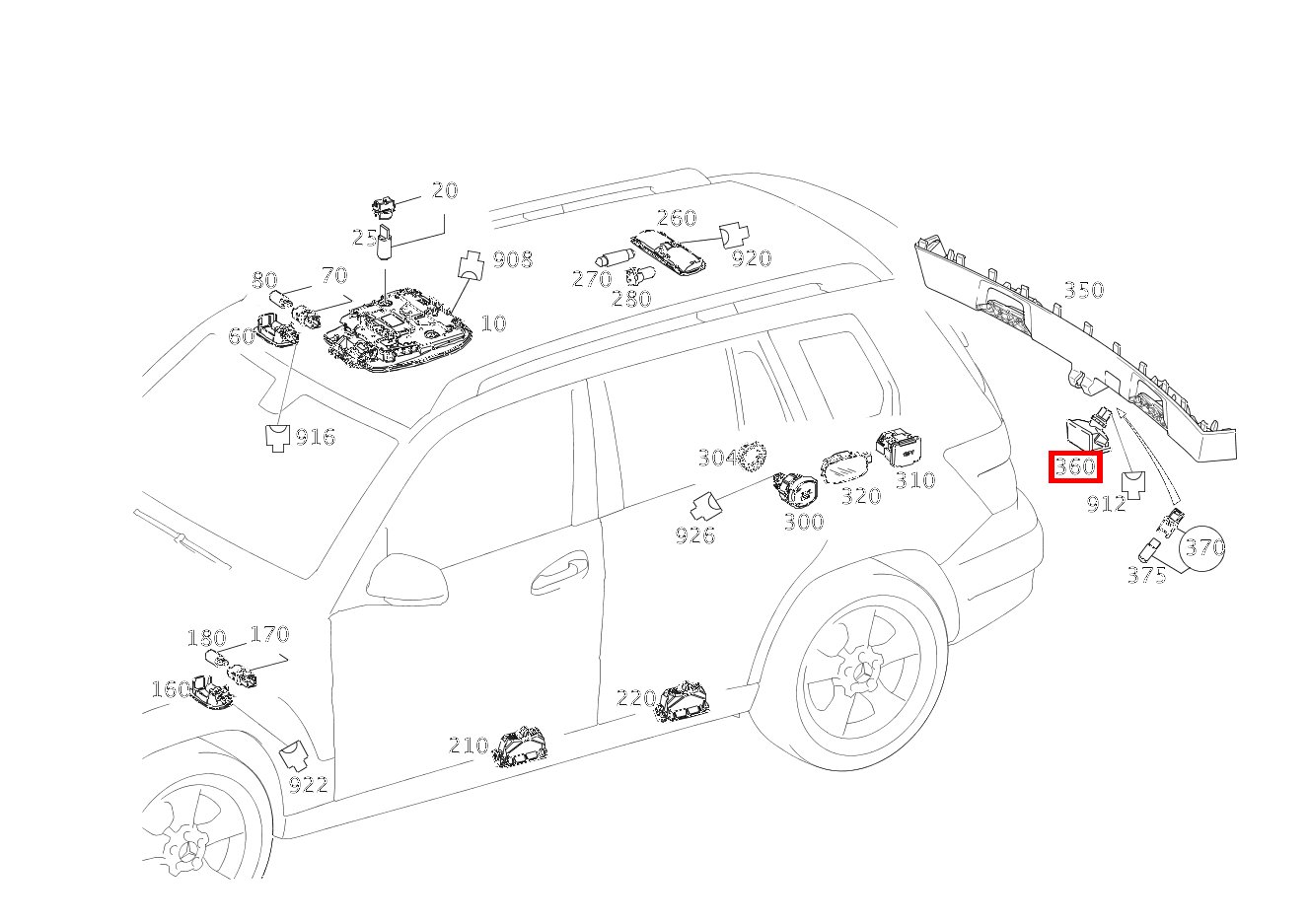 Innenleuchte IN VERKLEIDUNG GLK 350 4MATIC 204