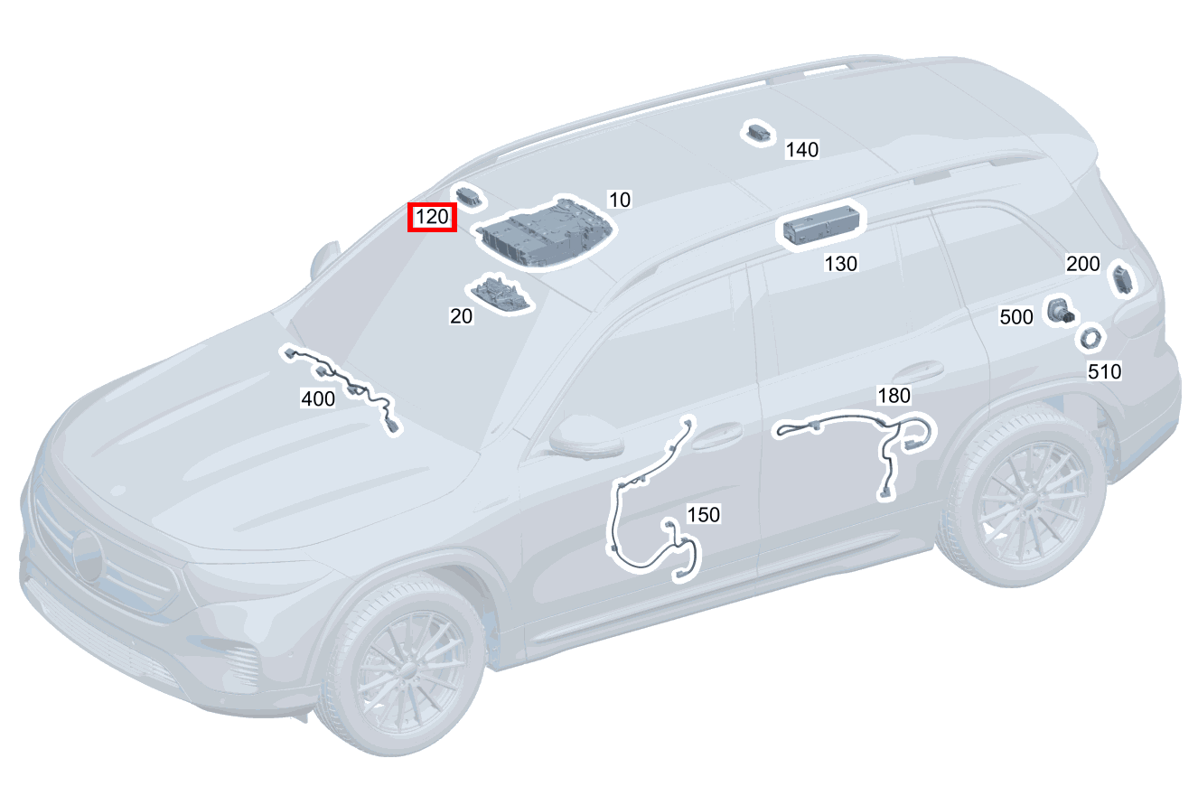 Innenraumleuchte Make-up Leuchte links und rechts GLB 200 4MATIC 253 Innenraumleuchte Make-up Leuchte links und rechts GLB 200 4MATIC 253
