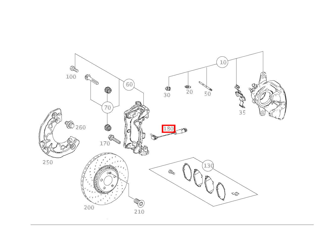Belagverschleisssensor Bremsbelagverschleissanzeige vorne Mercedes-AMG G 63 463 Belagverschleisssensor Bremsbelagverschleissanzeige vorne Mercedes-AMG G 63 463