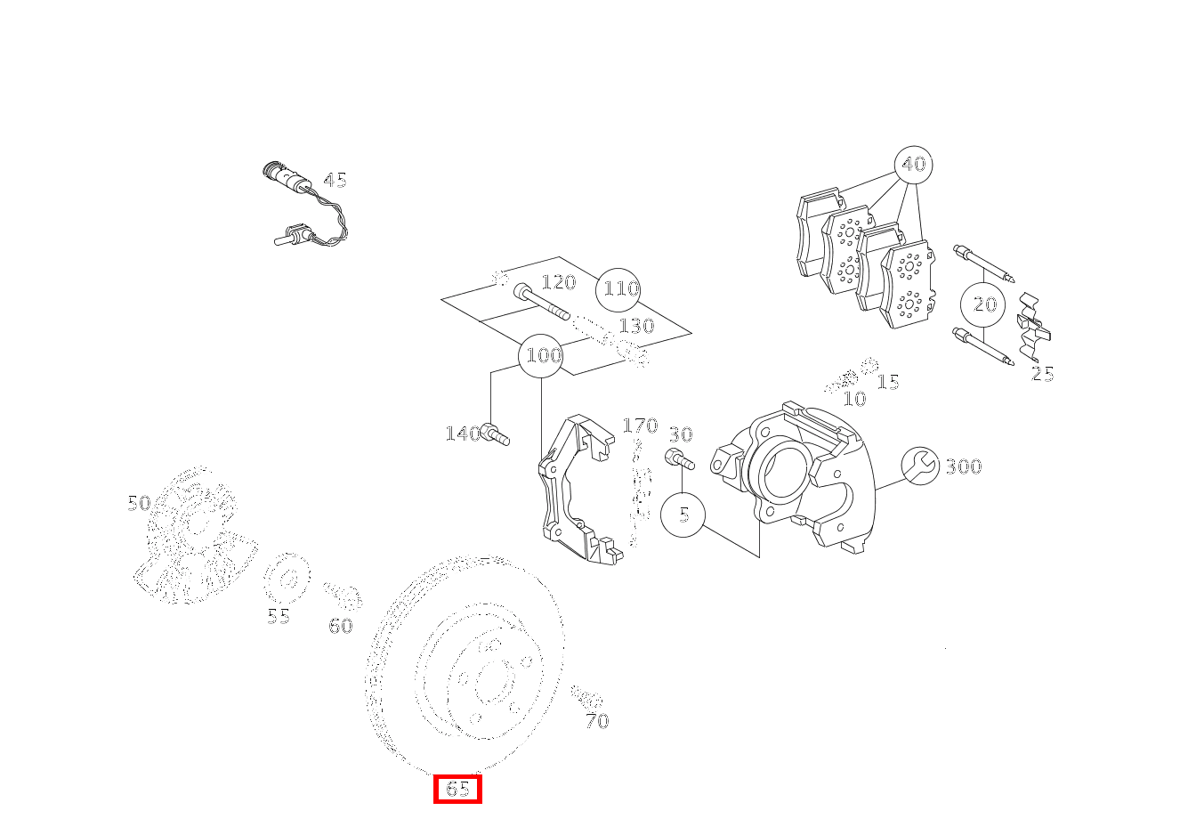 Bremsscheibe Vorne rechts S 320 CDI L 220