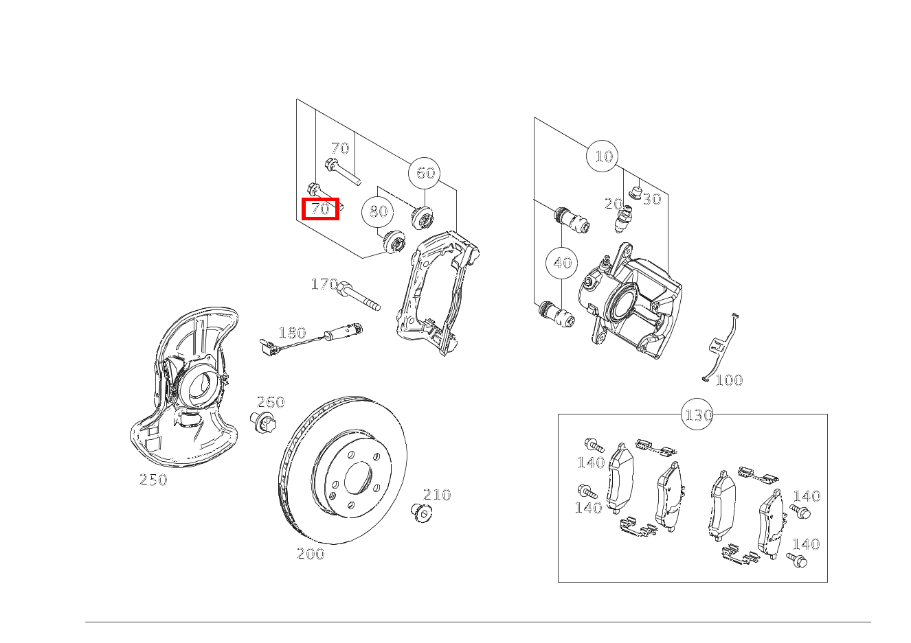 Führungshülse Bremssattel an Bremsträger C 180 KOMPRESSOR T-Modell BlueEFFICIENCY 240