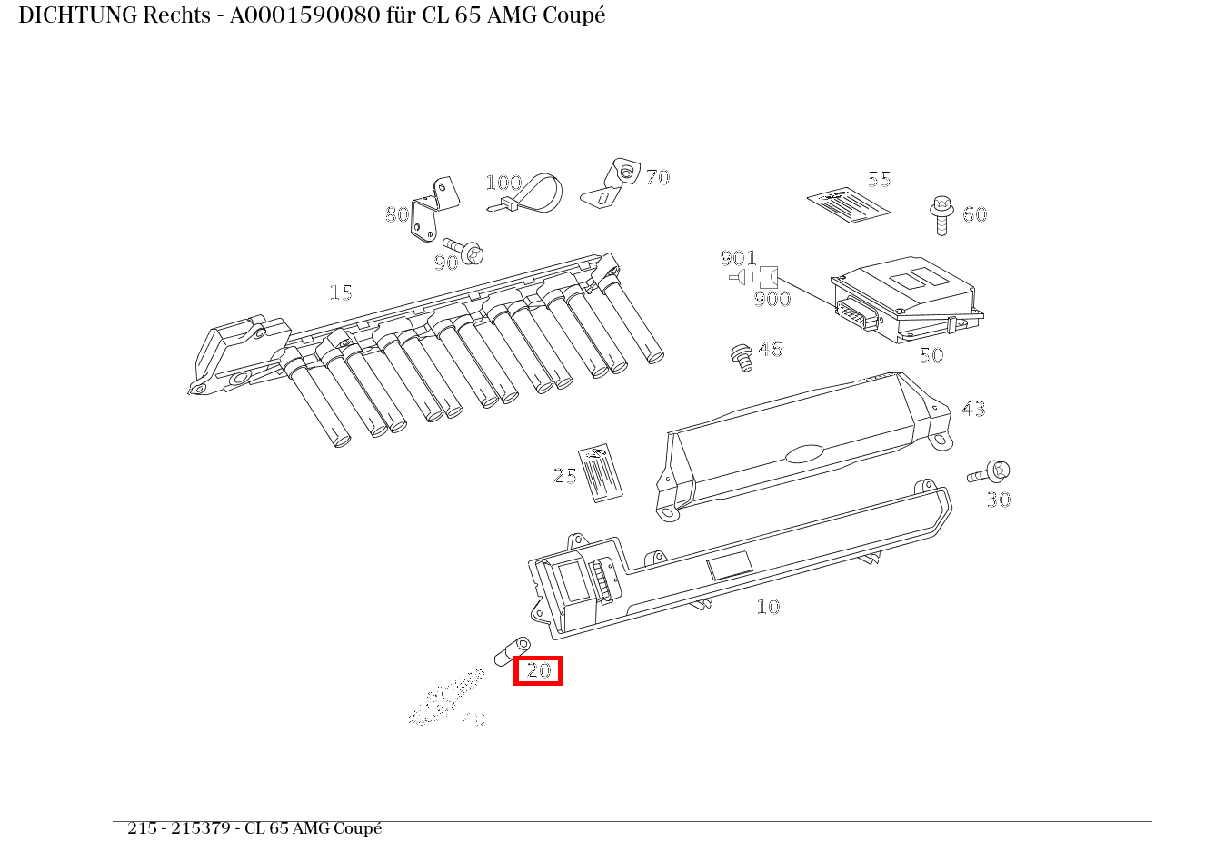 ABDICHTUNG Rechts CL 65 AMG Coupé 215