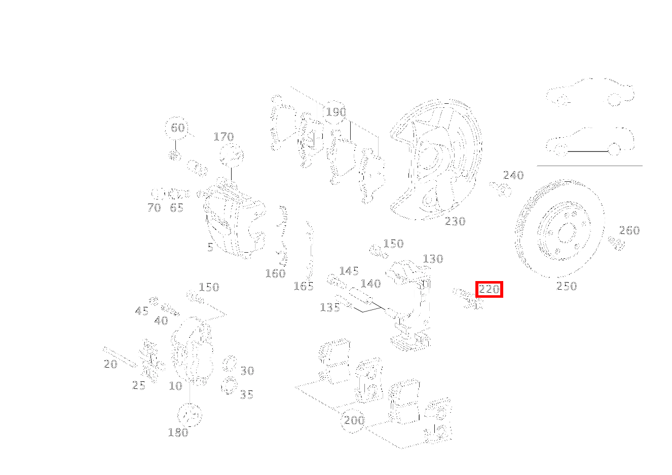 Belagverschleisssensor BREMSBELAGVERSCHLEISSANZEIGE VORN E430 T 4-MATIC 210