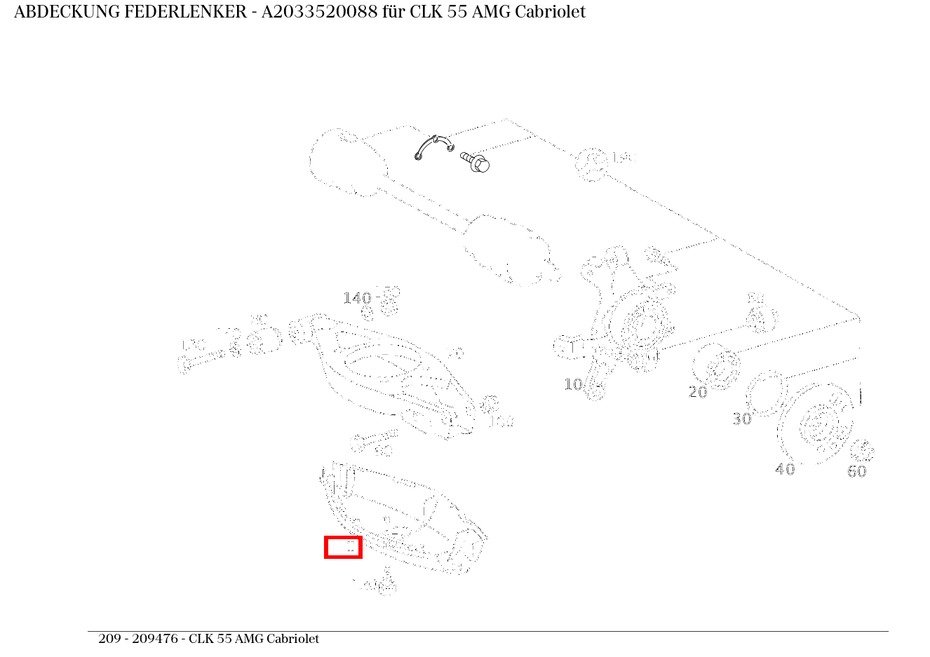 Abdeckung FEDERLENKER CLK 55 AMG Cabriolet 209