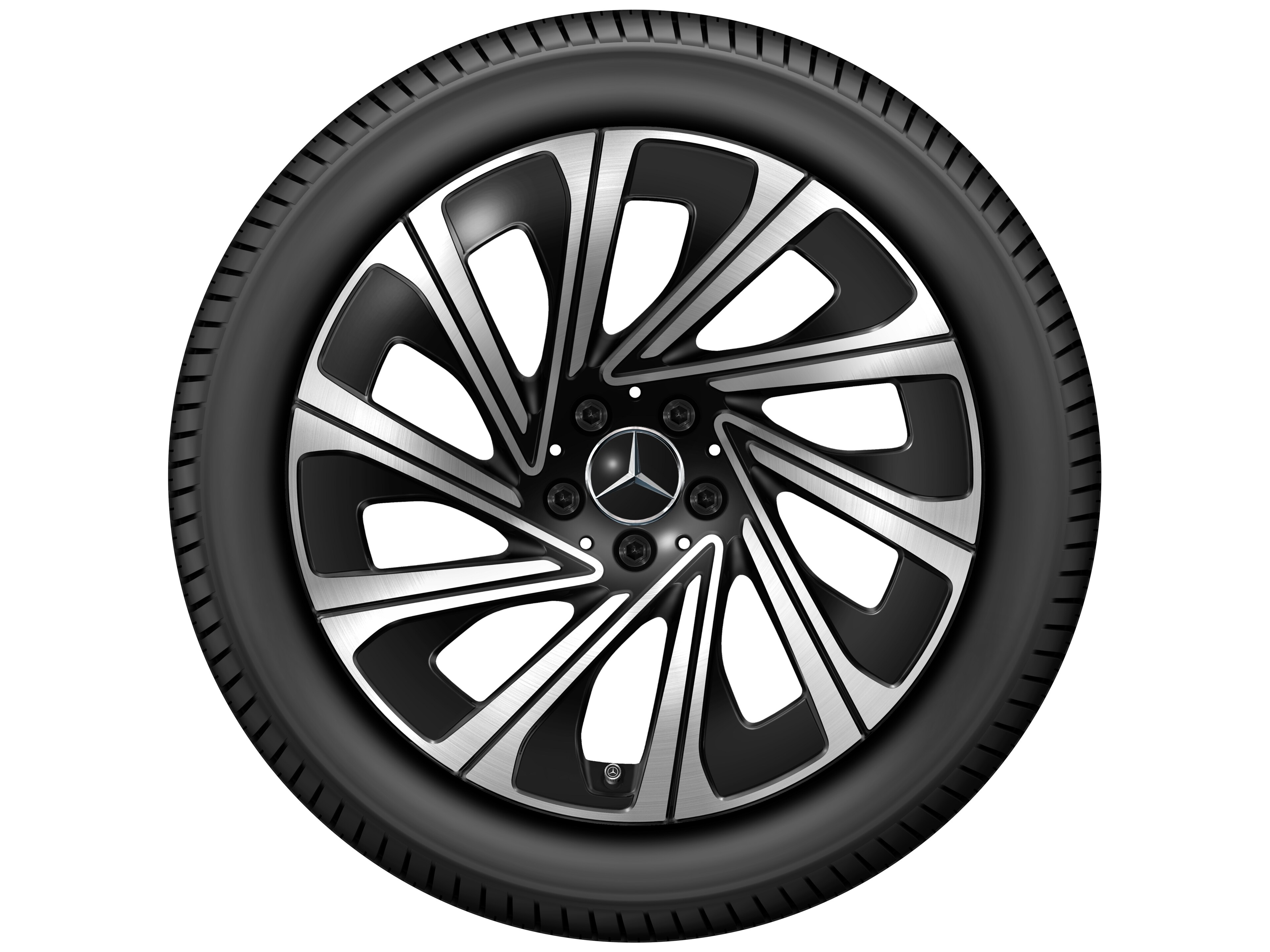 Vielspeichen-Rad, 19 Zoll, 8,5 J x 19 ET 35,5, schwarz, glanzgedreht