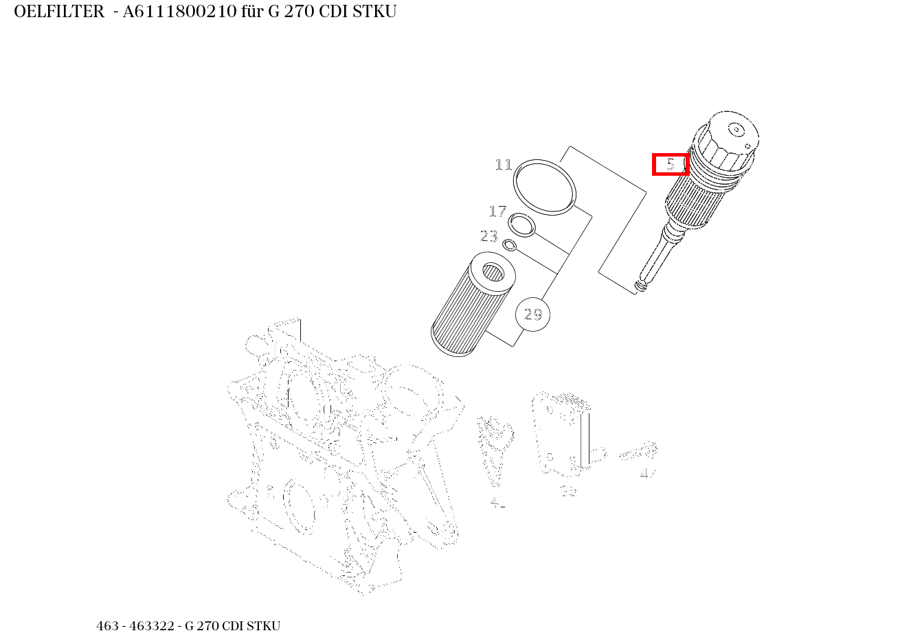 Ölfilter G 270 CDI STKU 463