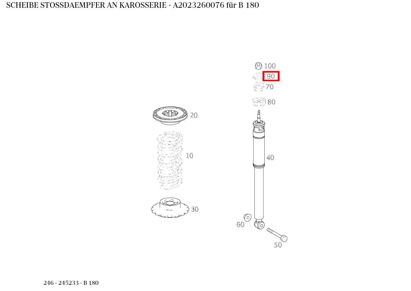 Scheibe STOSSDAEMPFER AN KAROSSERIE B 180 246 Scheibe STOSSDAEMPFER AN KAROSSERIE B 180 246