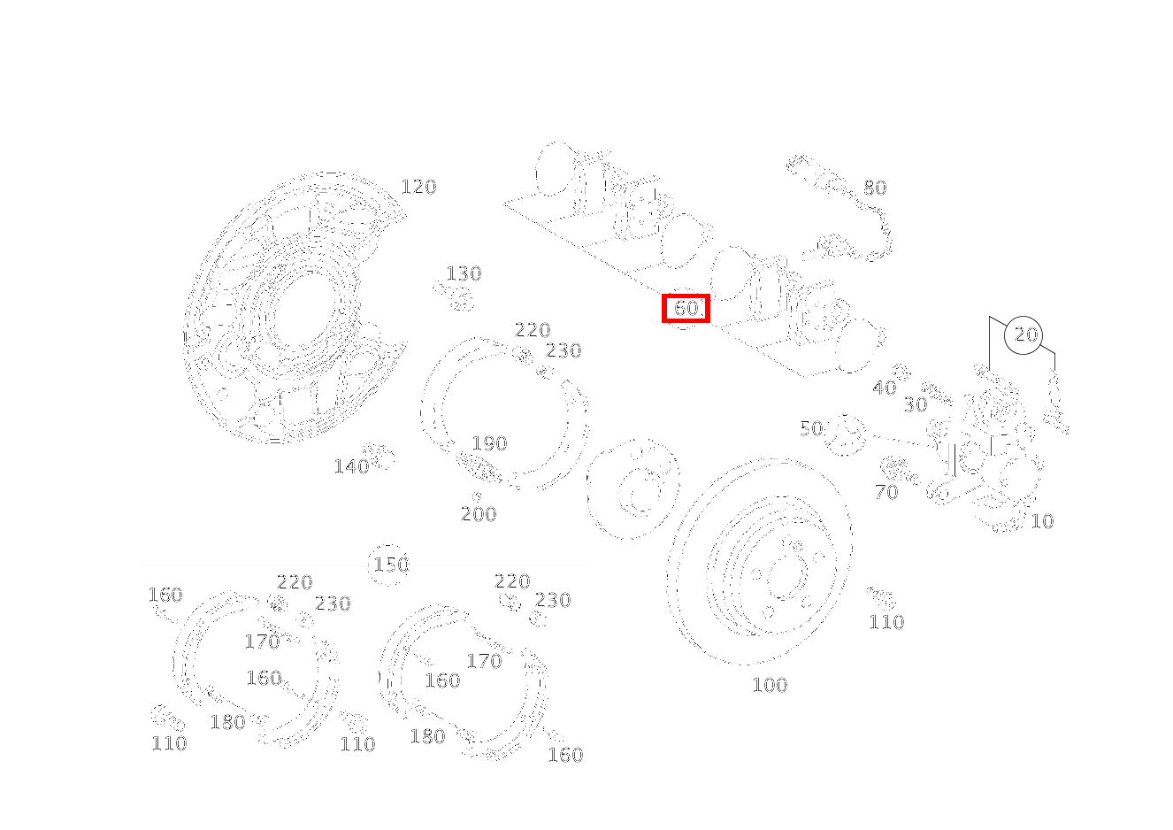 Teilesatz Bremsklotz TEILESATZ, OHNE VERSCHLEISSFUEHLER C 320 Sportcoupé 203