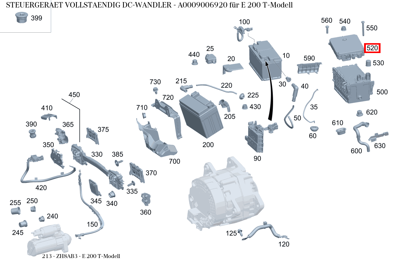 Steuergerät vollständig DC-WANDLER E 200 T-Modell 213 Steuergerät vollständig DC-WANDLER E 200 T-Modell 213
