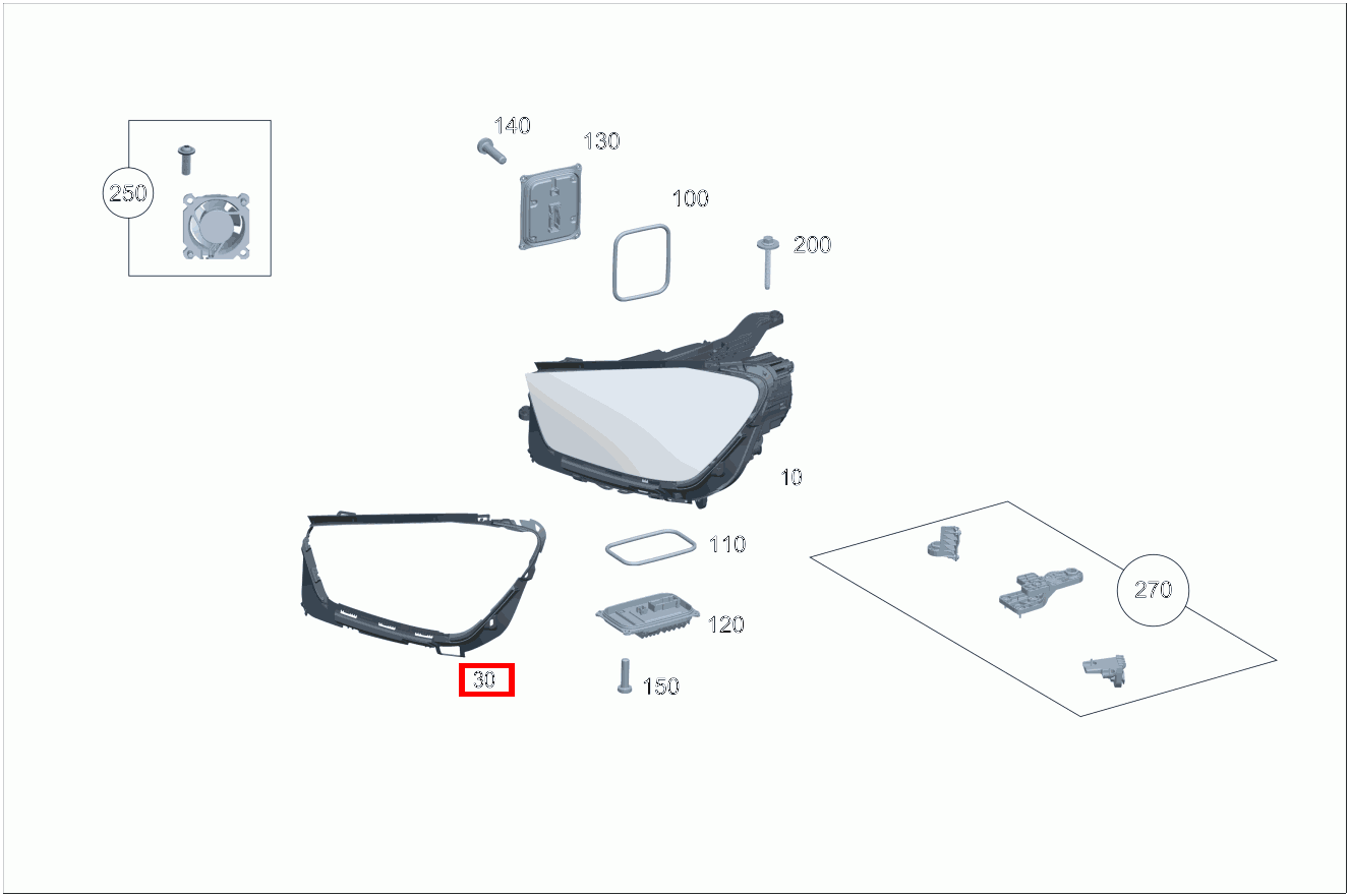 Dichtung Leuchtengehäuse Links GLE 350 d 4MATIC 222 Dichtung Leuchtengehäuse Links GLE 350 d 4MATIC 222