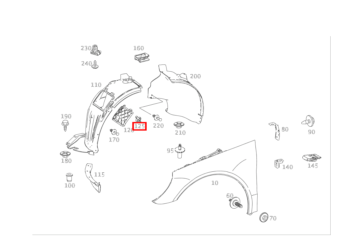 Verschluss RECHTS R 500/550 L 4MATIC 251