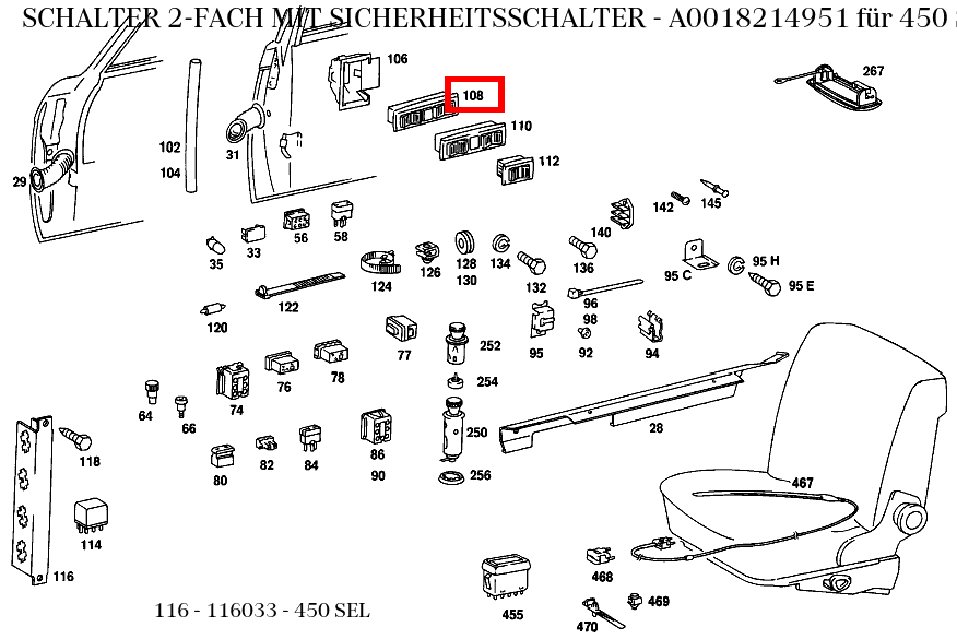 Schalter 2-FACH MIT SICHERHEITSSCHALTER 450 SEL 116 Schalter 2-FACH MIT SICHERHEITSSCHALTER 450 SEL 116
