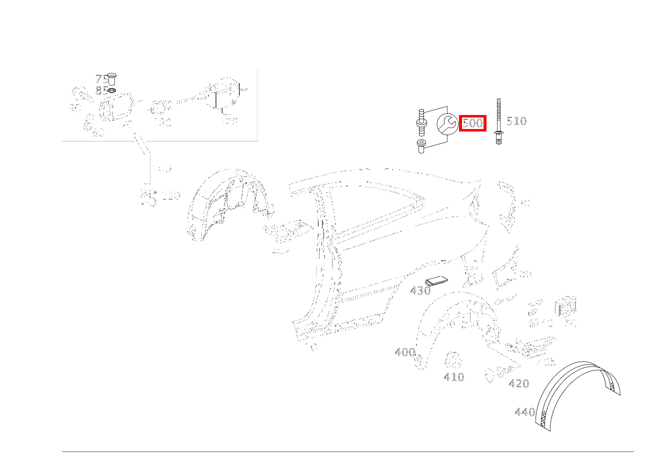 TEILESATZ GEWINDEBOLZEN REPARATURLOESUNG FUER ABGEBROCHENE SCHWEISSBOLZEN C 320 Sportcoupé 203