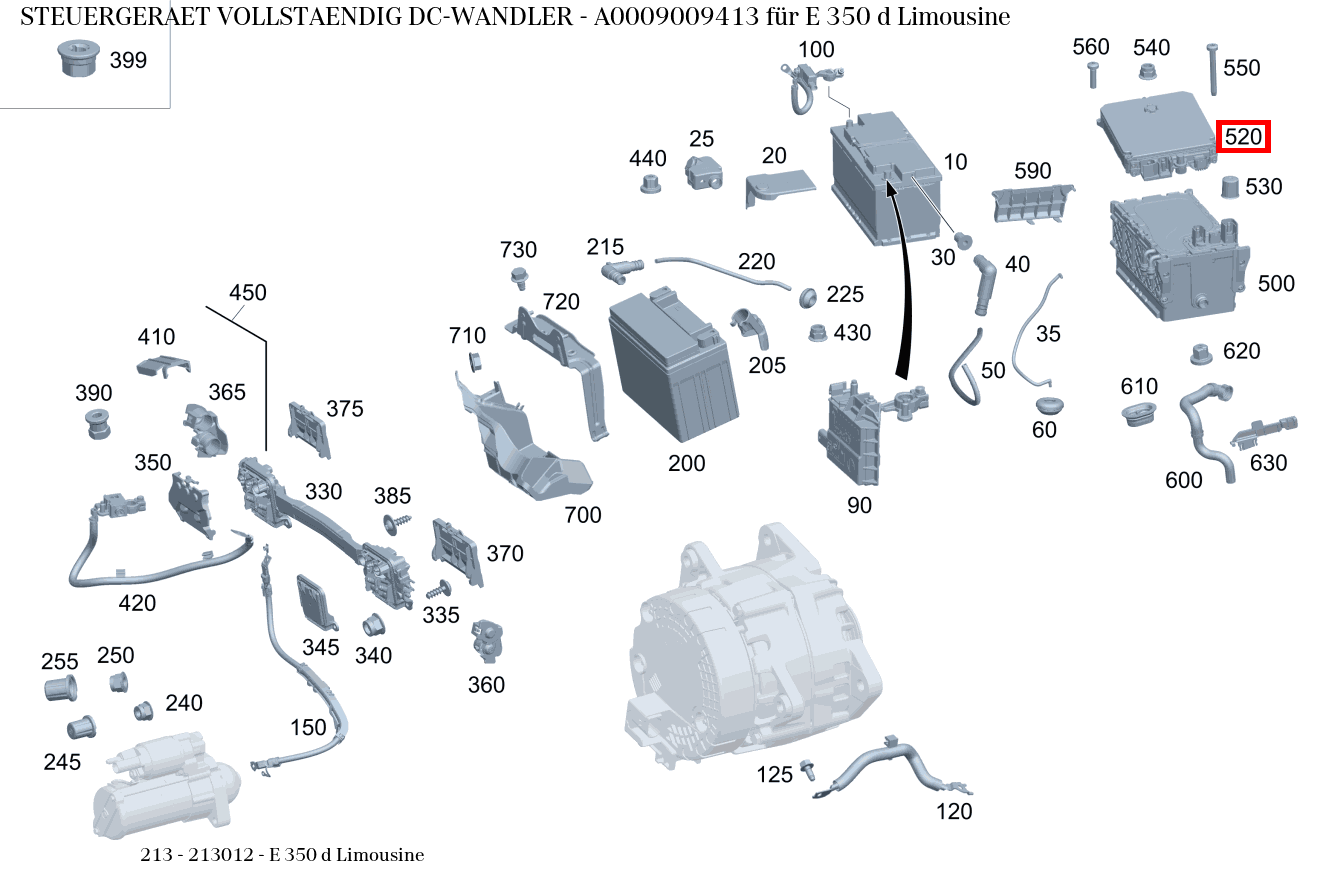 Steuergerät vollständig DC-WANDLER E 350 d Limousine 213