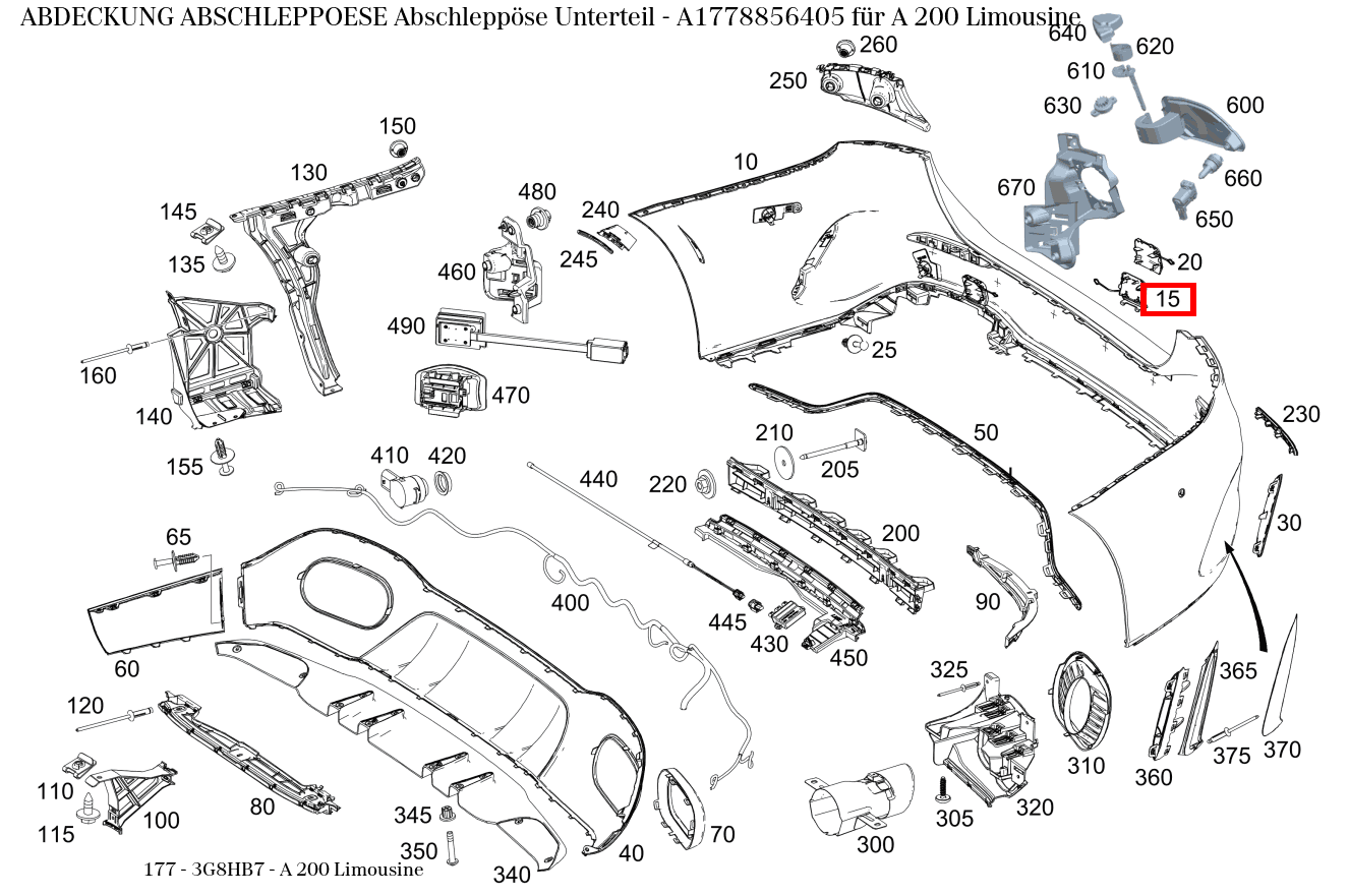Abdeckung Abschleppöse Abschleppöse Unterteil A 200 Limousine 177 Abdeckung Abschleppöse Abschleppöse Unterteil A 200 Limousine 177