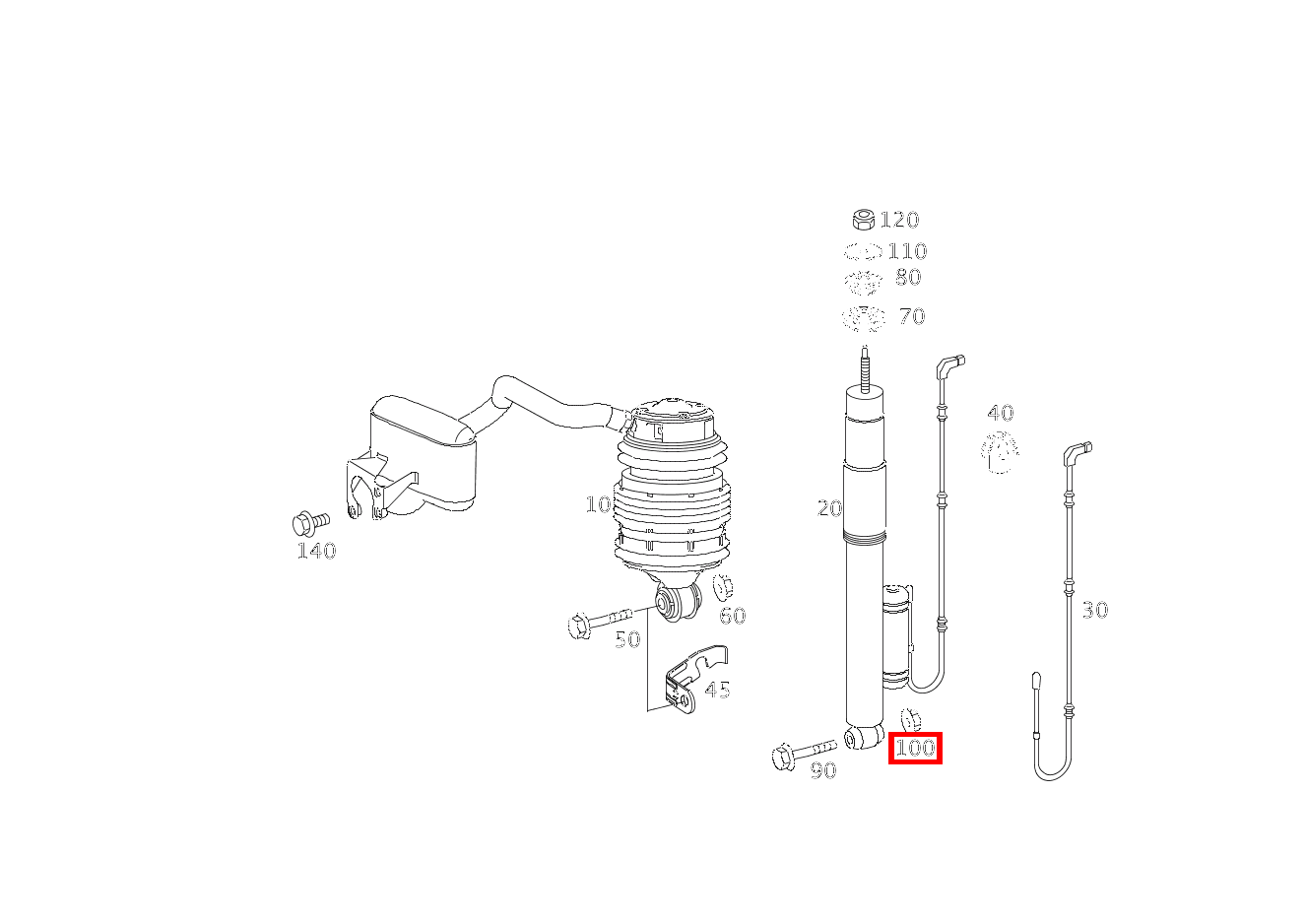 Mutter STOSSDAEMPFER AN FEDERLENKER; M10 CLS 55 AMG 219