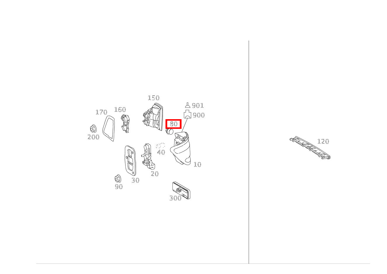 Klammer BEFESTIGUNG SCHLUSSLEUCHTE RECHTS B 200 Turbo Sports Tourer 245