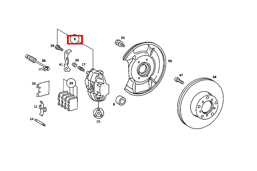 Bremssattel LINKS,OHNE BELAG 500 SL Roadster m. Automatic 107 Bremssattel LINKS,OHNE BELAG 500 SL Roadster m. Automatic 107