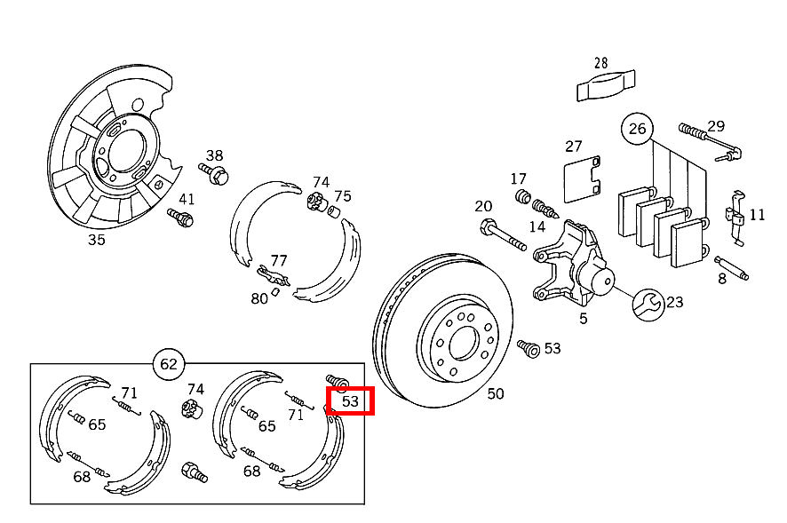 FLACHKOPFSCHRAUBE M. ISK BREMSSCHEIBE AN RADNABE; M6X15 S 350 Turbodiesel 140