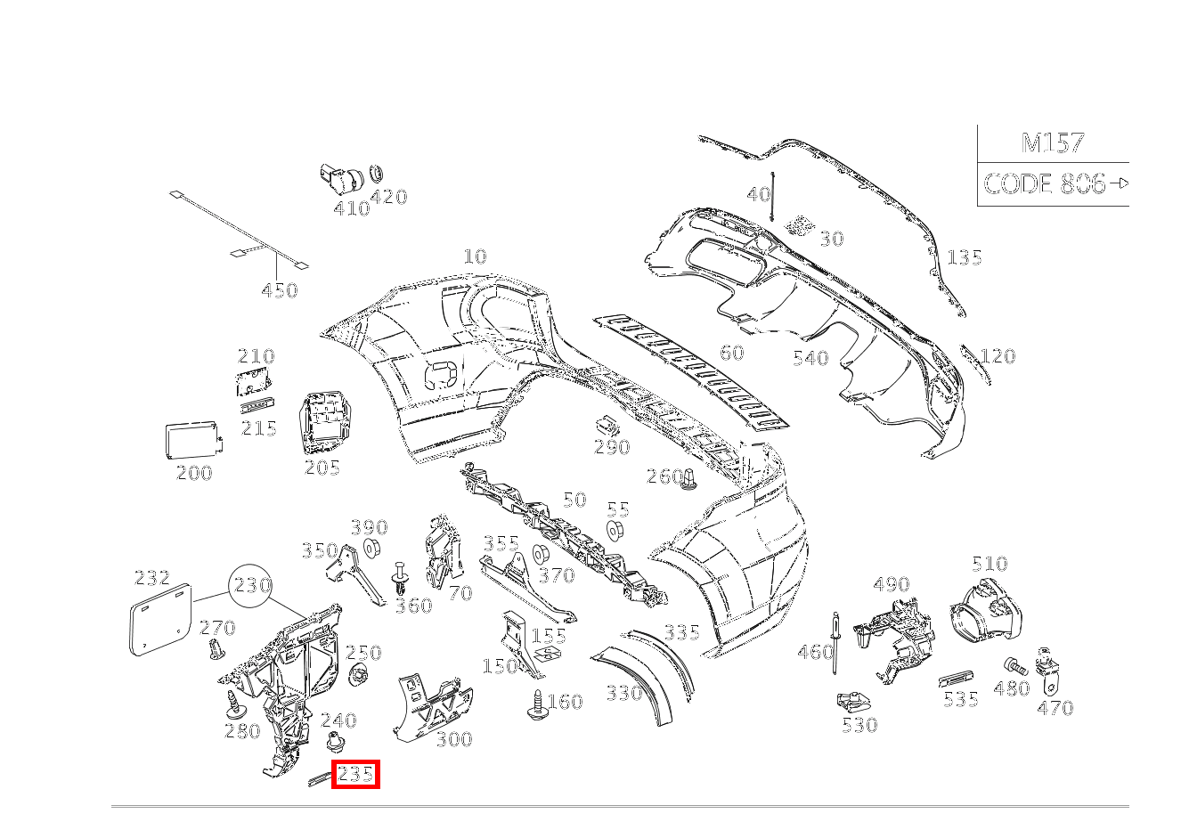 Befestigungsklammer GLE 350 4MATIC 166