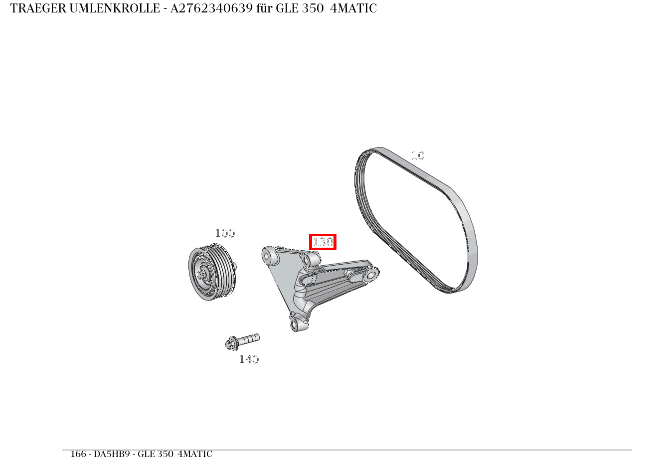 Träger UMLENKROLLE GLE 350 4MATIC 166