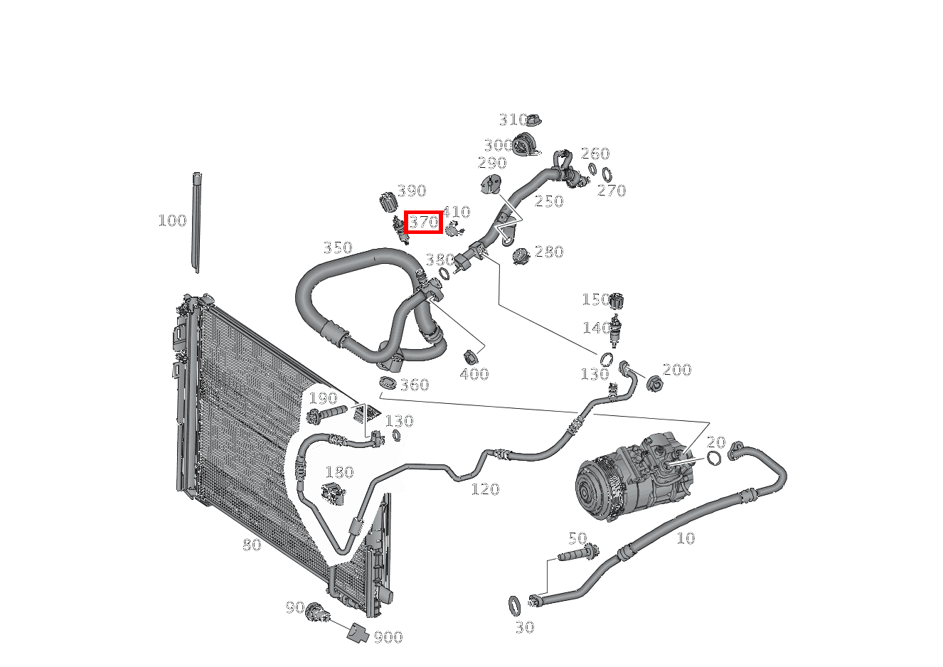 VENTILEINSATZ KLIMALEITUNG AN TRENNSTELLE SLC 43 AMG 172