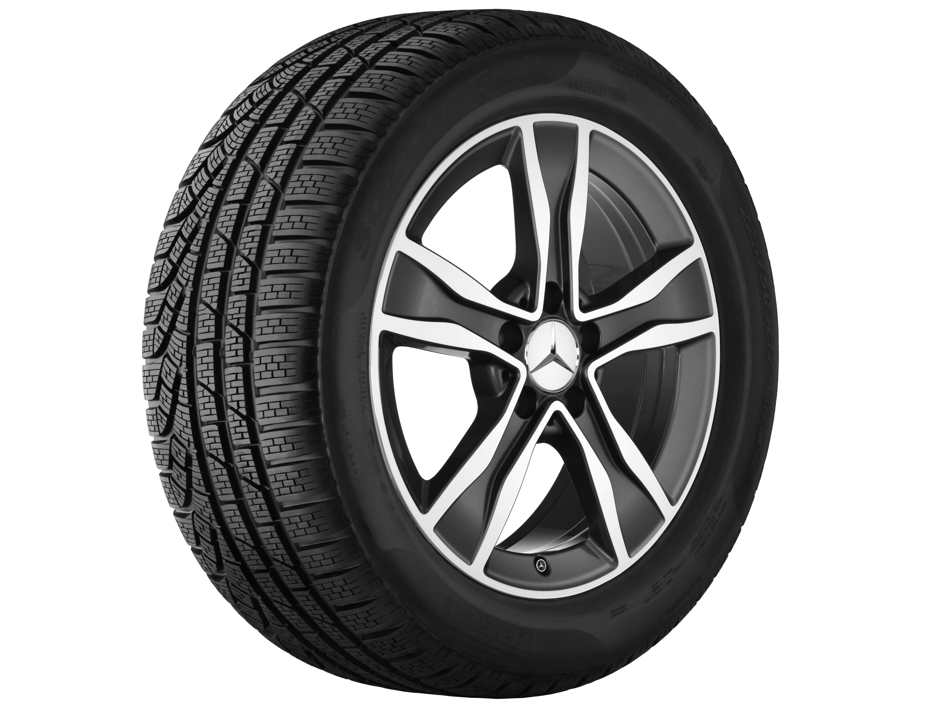 5-Speichen-Rad, 43,2 cm (17 Zoll), glanzgedreht