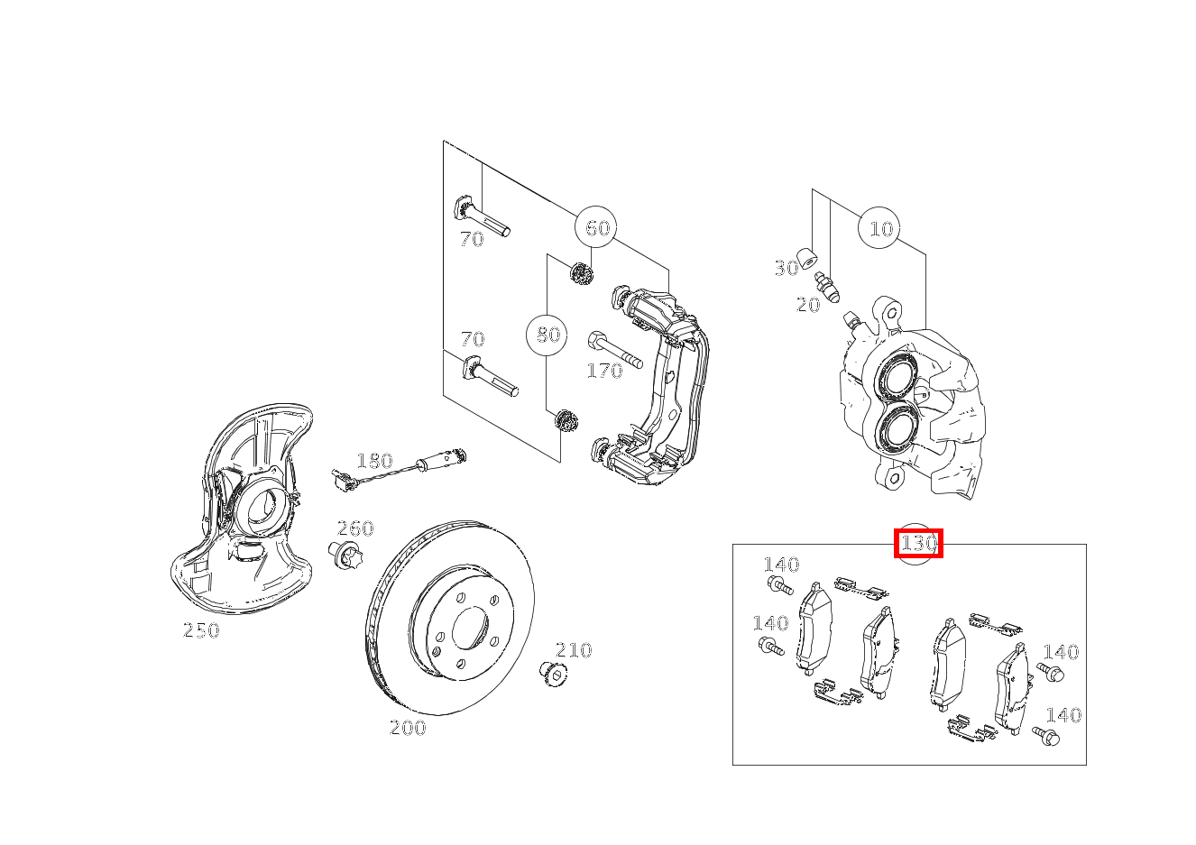 Teilesatz Bremsbelag Teilesatz GLK 350 4MATIC 204